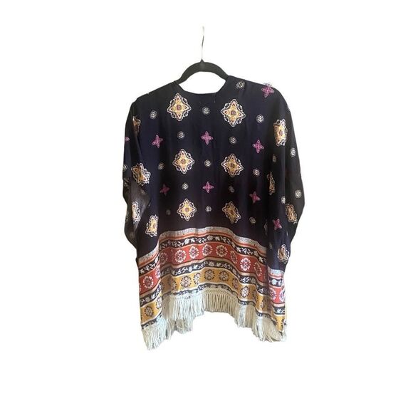 Melrose & Market Short Sleeve Bohemian Open Cardigan. One Size. - Picture 3 of 5